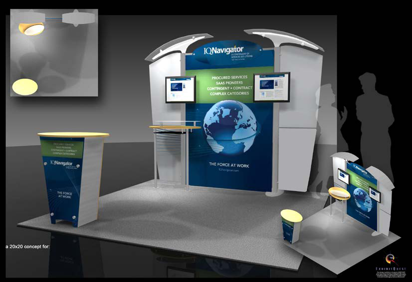 IQNavigator trade-show booth concept rendering