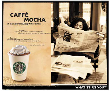 Starbucks Caffè Mocha What Stirs You print advertisement