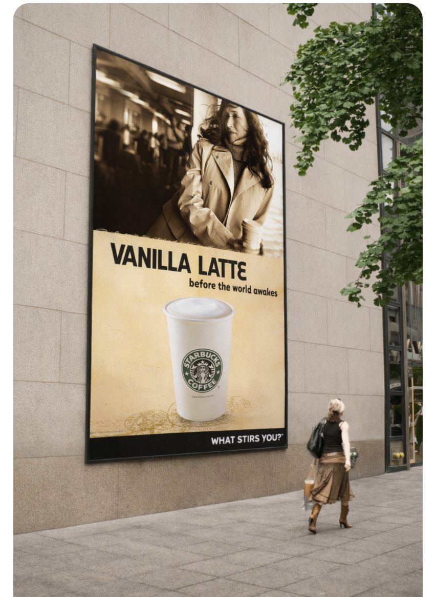 Starbucks Vanilla Latte outdoor campaign installation